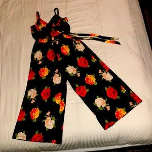 Stilletto’s Black Floral Jumpsuit